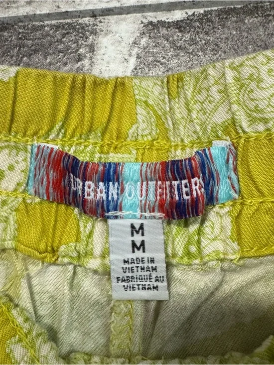 Urban Outfitters Sophie Paisley Printed Pull On Cargo Pant Chartreuse green - Picture 4 of 14